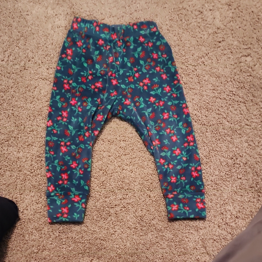 Cat & Jack Floral Leggings - Green and Red